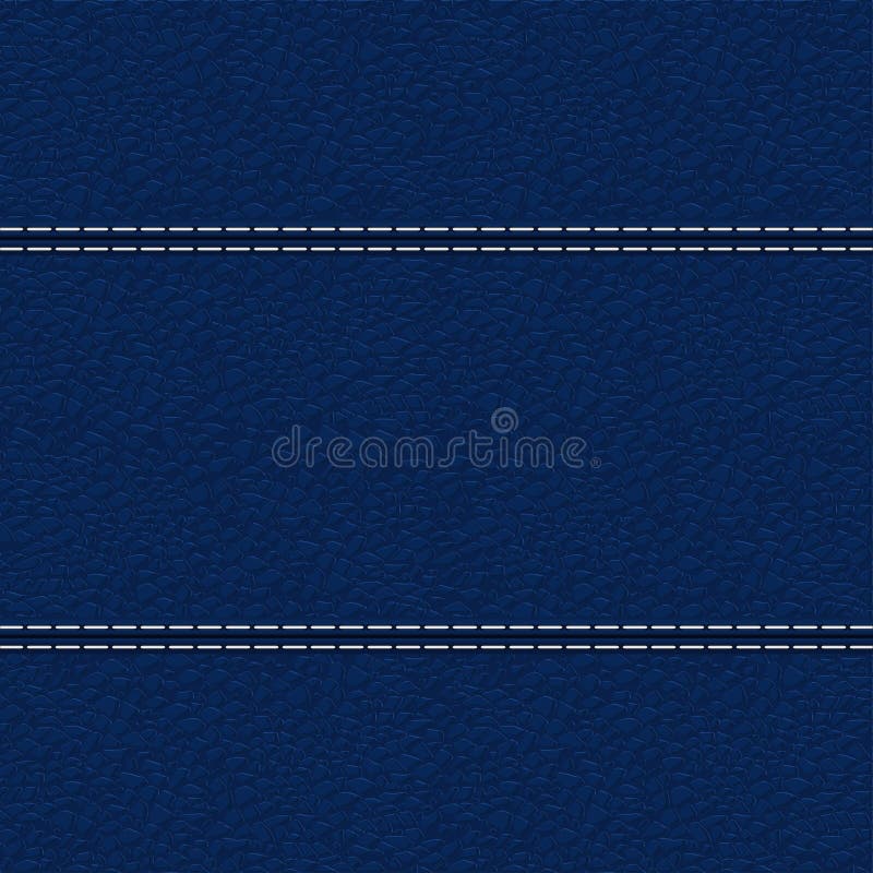 Textura de couro azul com costura branca ilustração stock Textura de couro azul com costura branca ilustração stock