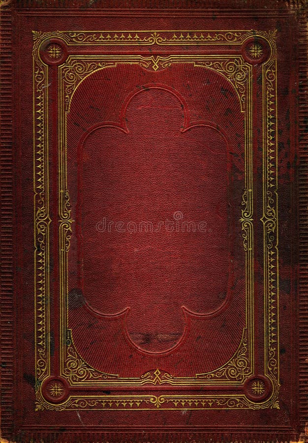 Textura de couro vermelha velha com frame decorativo do ouro