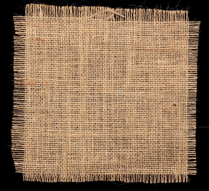 Textura de la arpillera de la arpillera en fondo negro fotografía de archivo libre de regalías Textura de la arpillera de la arpillera en fondo negro fotografía de archivo libre de regalías