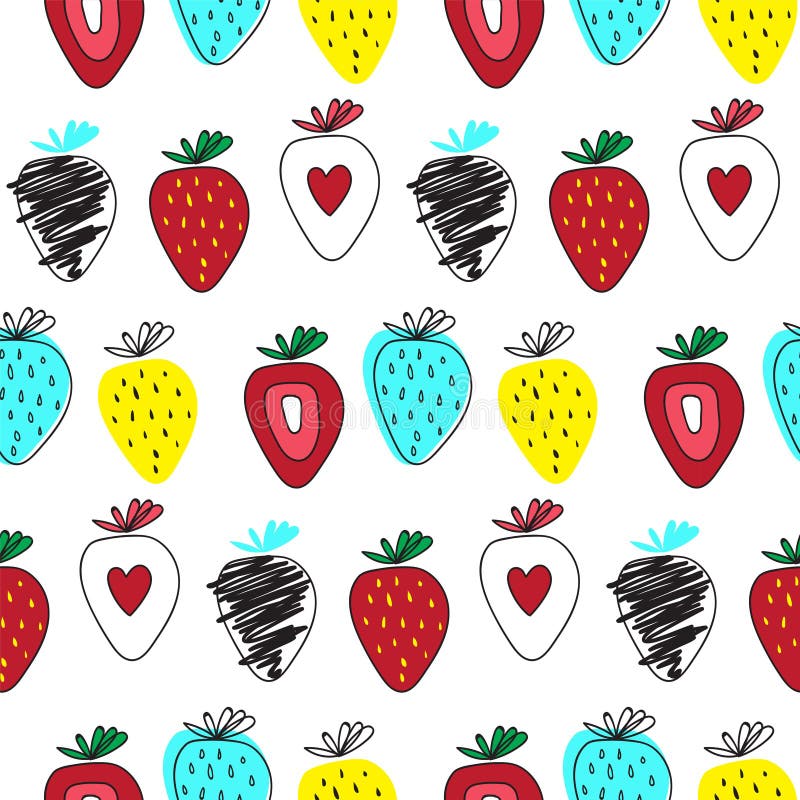 TEXTURA DE LA FRUTA DE LA ESTACIÓN DE LA FRESA Modelo inconsútil abstracto del vector arte del drenaje de la mano stock de ilustración TEXTURA DE LA FRUTA DE LA ESTACIÓN DE LA FRESA Modelo inconsútil abstracto del vector arte del drenaje de la mano stock de ilustración