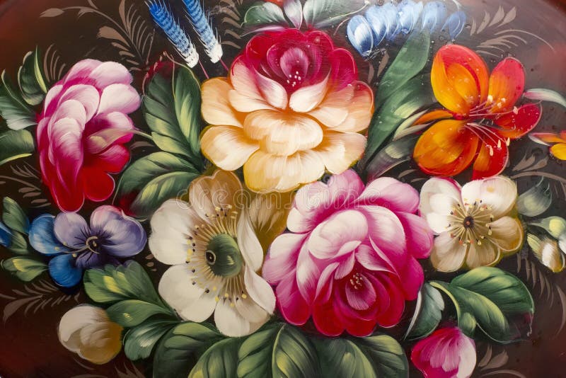 Textura de las pinturas al óleo, flores, fragmento de pintura de pintado imagen de archivo