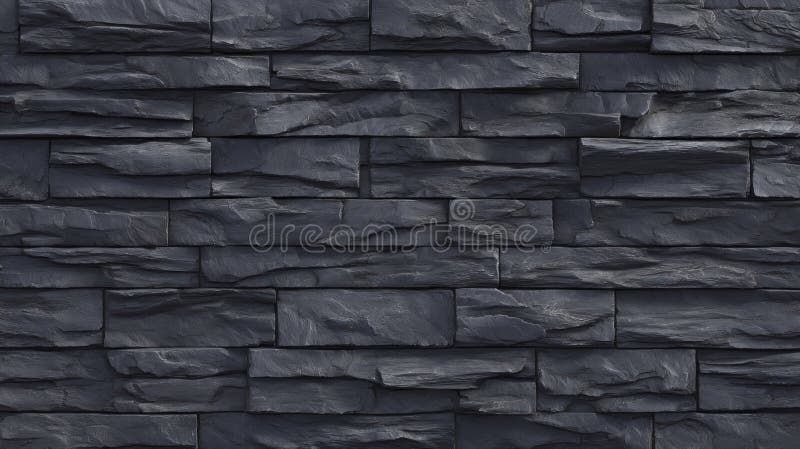 Textura de pared de piedra oscura con patrón horizontal. Red neuronal generada por IA imágenes de archivo libres de regalías
