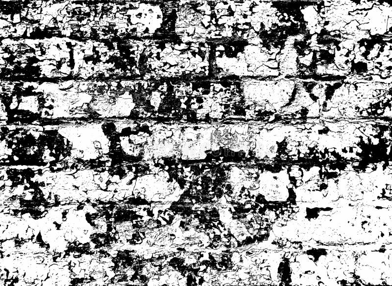 Vector grunge brick wall texture, old black and white background with paint chips. Vector grunge brick wall texture, old black and white background with paint chips