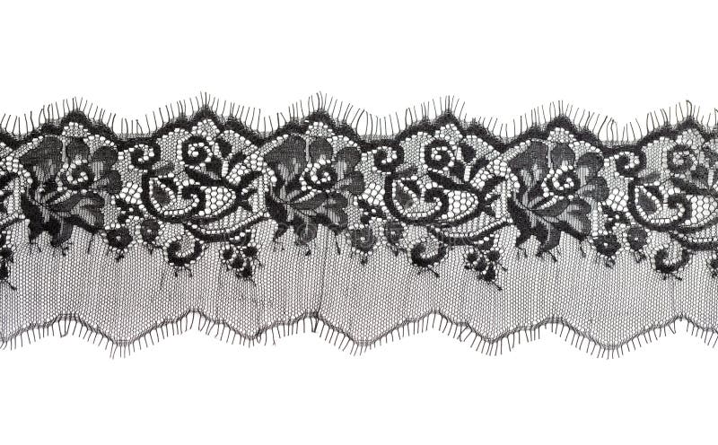 Textura floral del cordón fino negro fotografía de archivo Textura floral del cordón fino negro fotografía de archivo