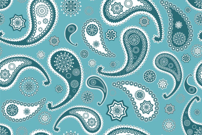 Textura inconsútil islámica del modelo de la turquesa de Paisley libre illustration Textura inconsútil islámica del modelo de la turquesa de Paisley libre illustration