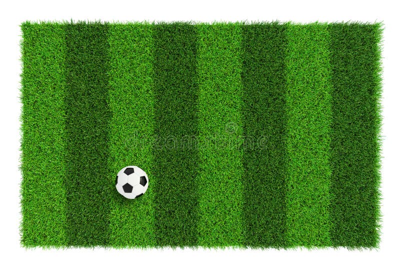 Textura listrada do campo de futebol com bola de futebol, fundo com a opinião superior do espaço da cópia - isolada no fundo bran fotos de stock royalty free Textura listrada do campo de futebol com bola de futebol, fundo com a opinião superior do espaço da cópia - isolada no fundo bran fotos de stock royalty free