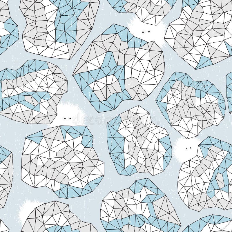 Textura sem emenda do inverno dos monstro bonitos. ilustração do vetor