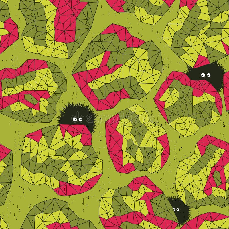 Textura contínua de monstros fofos ilustração do vetor