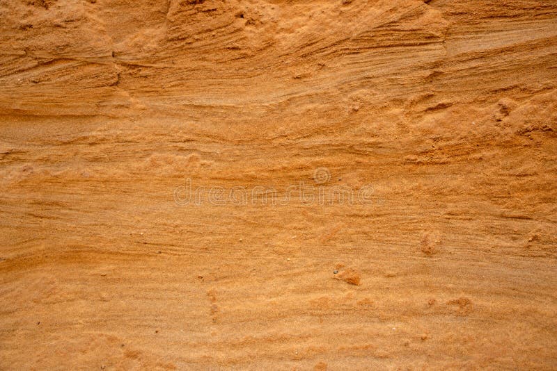 Textural Sand, with Relief Surface, Multicolored Layers and Different in Size of Granules, in
