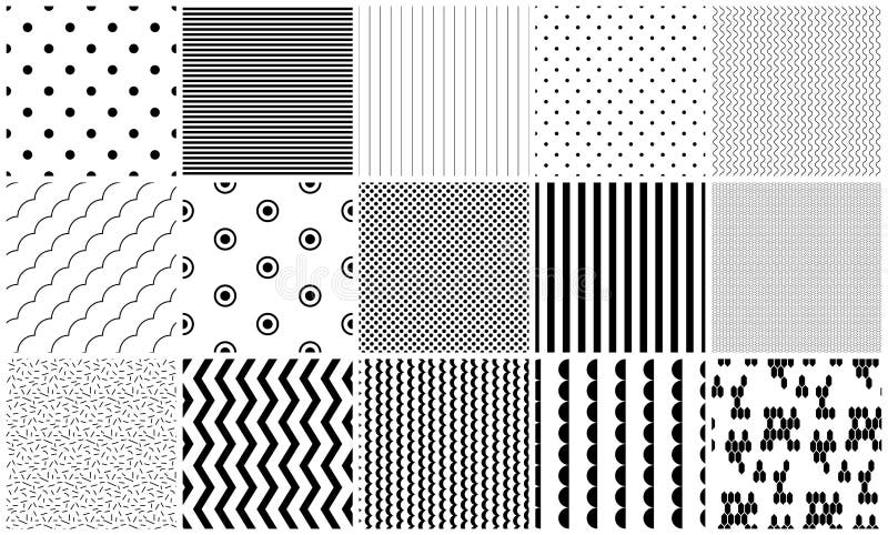 Texturas geométricas blancos y negros del vector inconsútil del modelo ilustración del vector Texturas geométricas blancos y negros del vector inconsútil del modelo ilustración del vector