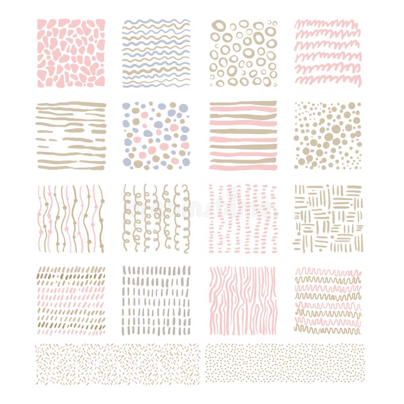Texturas Handdrawn del garabato, sistema del vector stock de ilustración Texturas Handdrawn del garabato, sistema del vector stock de ilustración