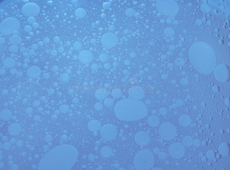 Texture of Air Bubbles in Oil in Water. Blue Colour Stock Image Image
