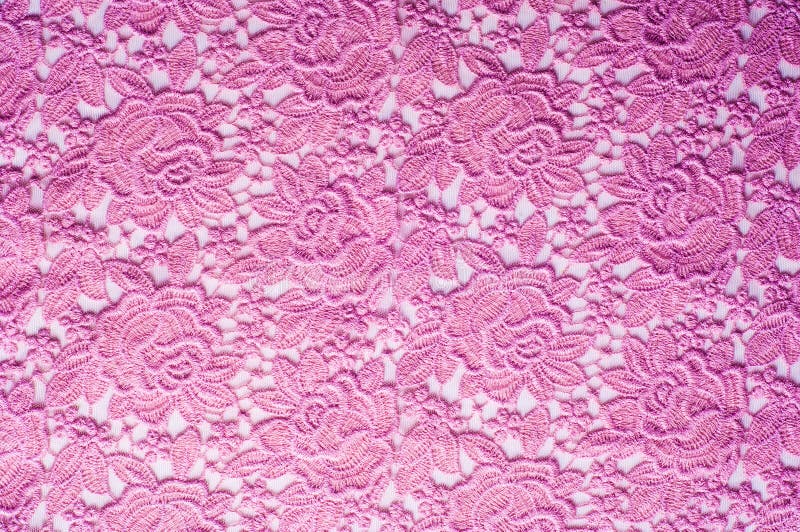 Texture, background fabric pink lace stock photography