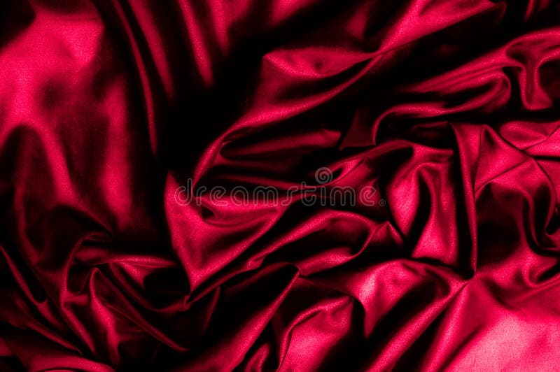 Texture, background, pattern. Dark red silk fabric. Silk satin F royalty free stock image