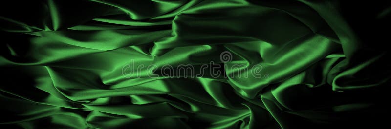 Texture, background, pattern. Fabric silk is dark green. Express royalty free stock photos
