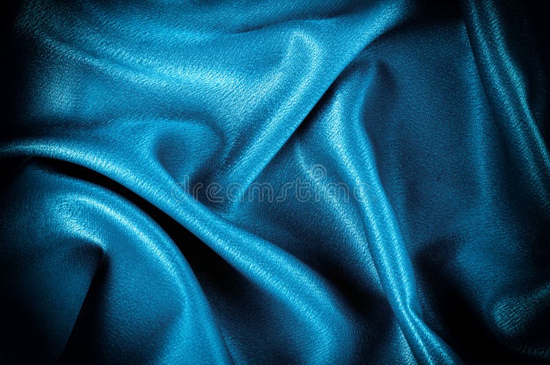 Blue Silk Fabric. Texture, Background, Pattern. This Very Light Stock ...