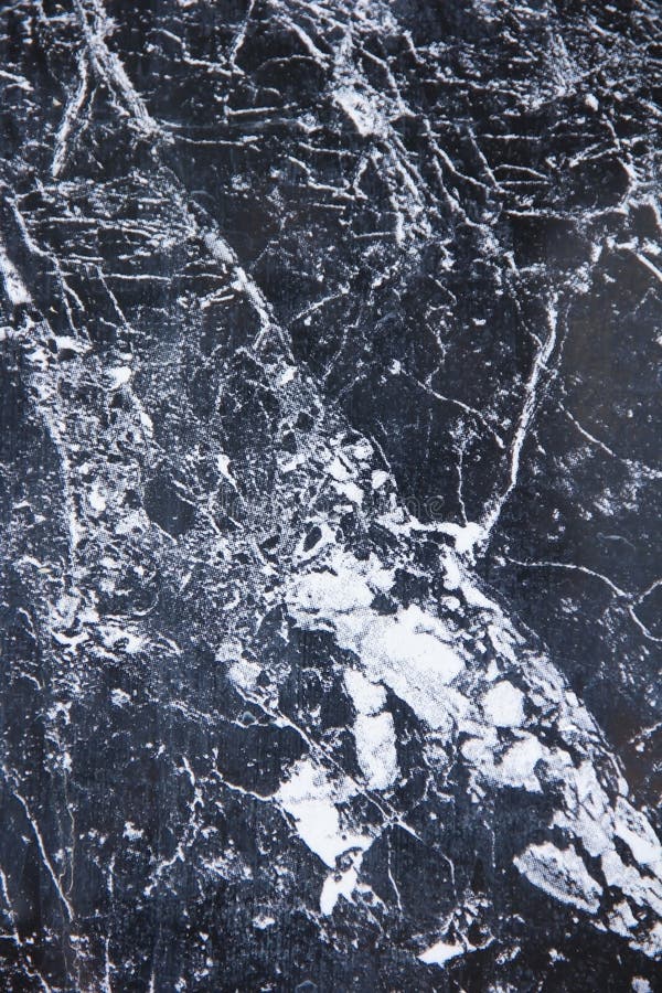 Texture of Black a Marble or Tile with White Stains and Patterns Stock