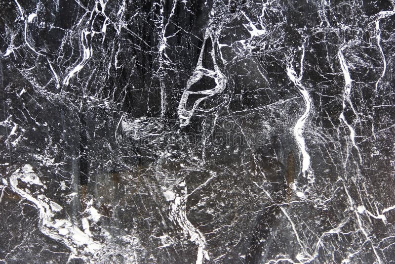 Texture of Black a Marble or Tile with White Stains and Patterns Stock