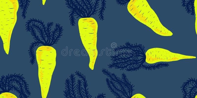 Texture carrots. Cartoon style. Hand drawn elements. stock illustration