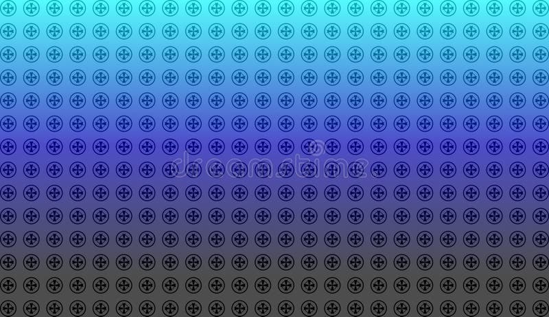 Texture with Celtic cross in circle, wallpaper, background, navy blue gradient pattern, religion, cross of Saint Patrick royalty free illustration