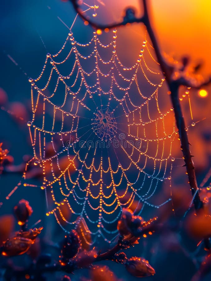 Texture of cobwebs and intricate shapes covered with dew. Generative AI. texture of cobwebs and intricate shapes covered with dew AI generated