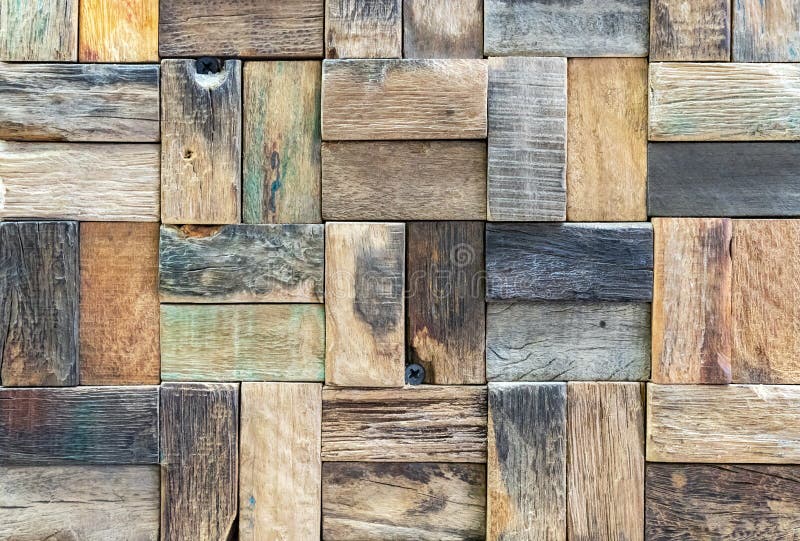 Texture of Dark Aged Wood. Panel with Rough Boards for Wall Decor Stock