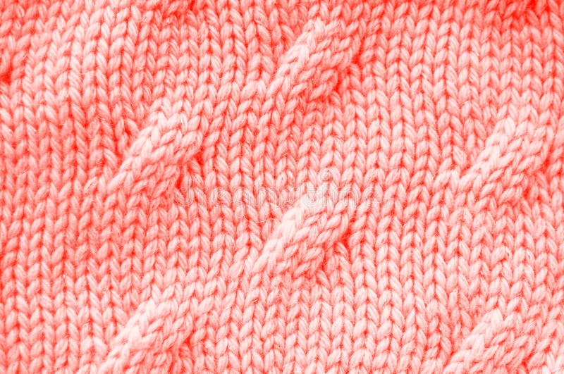 Texture de corail vivante de couleur Knitted photographie stock libre de droits Texture de corail vivante de couleur Knitted photographie stock libre de droits