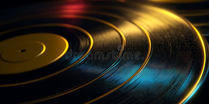 Texture de vinyle en gros plan et lumière dorée illustration libre de droits