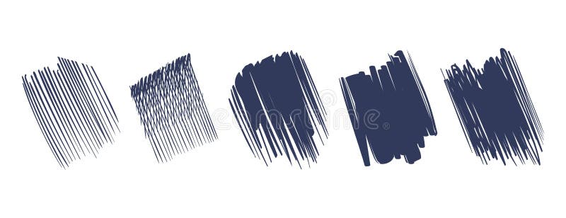 Texture disegnate a mano. tratti e ombre monocromatici. forme quadrate di attacco. modelli di disegno a penna o a matita nera illustrazione di stock