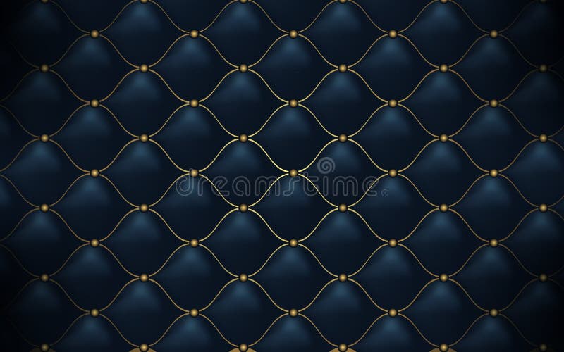 Texture en cuir Bleu-foncé de luxe de modèle polygonal abstrait avec de l'or