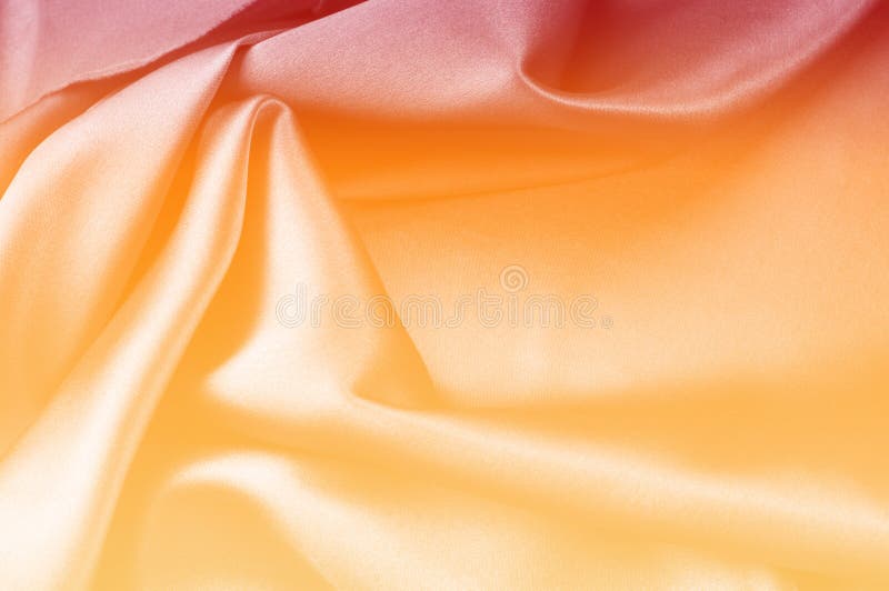 Texture of Fabric Background. Red Yellow Hooded Beige Silk Fabric ...