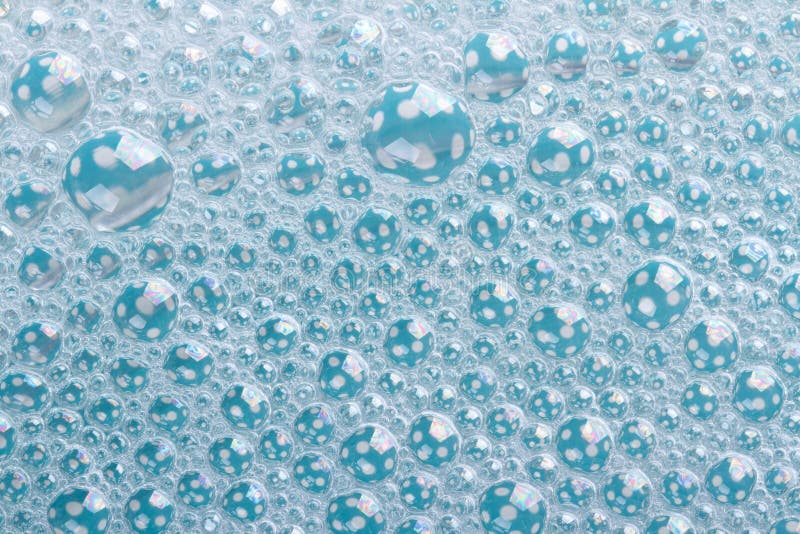 Texture of foam bubble blue closeup. background