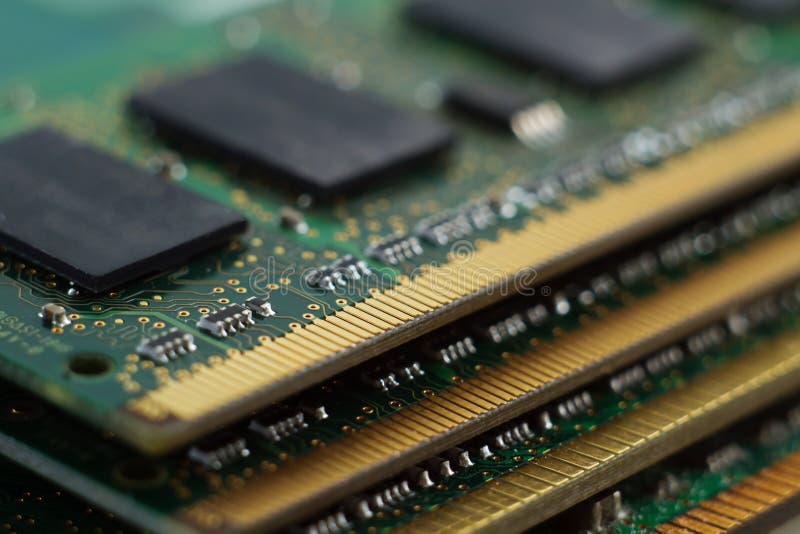 Texture of four Random Access Memory for servers royalty free stock photo
