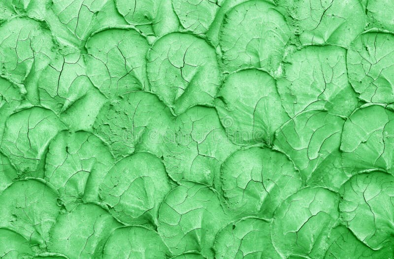 Texture of Green Color Cement or Plaster for Background and Design Art