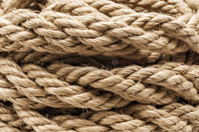 Hemp Rope Texture. High Resolution, Isolated on White Background
