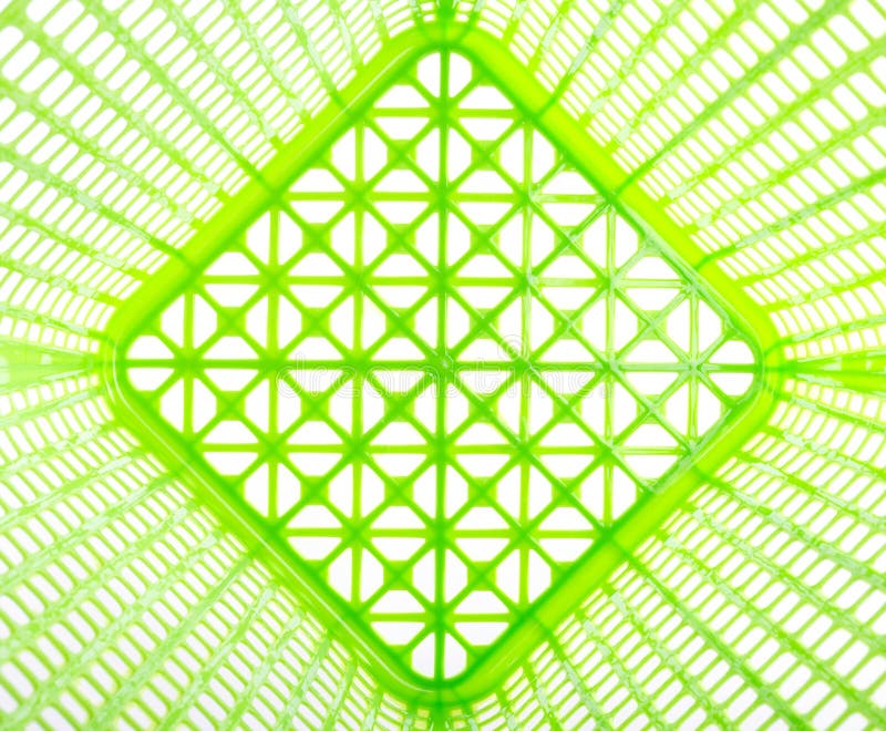 Texture inside of empty green plastic basket isolated on white stock photos