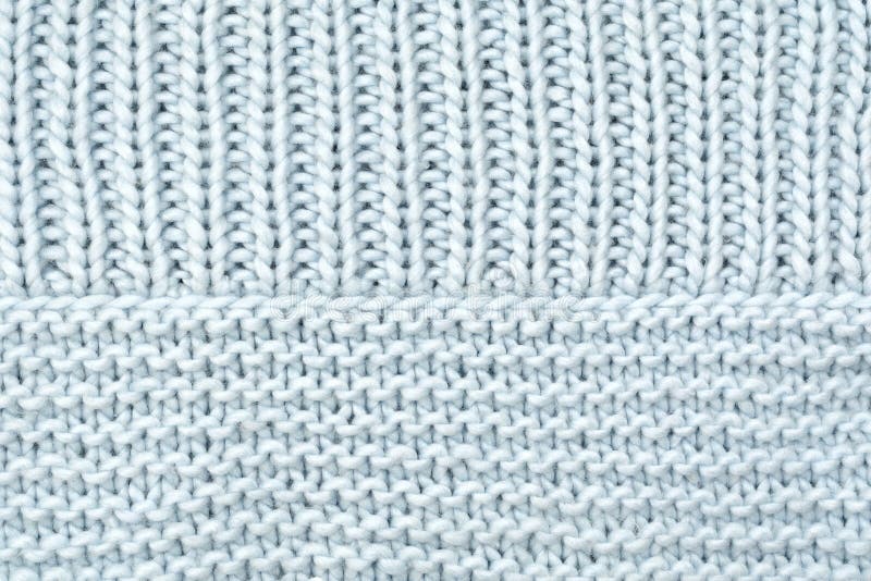 Texture Knitted Wool Fabric from the Front and Purl Loops Stock Photo