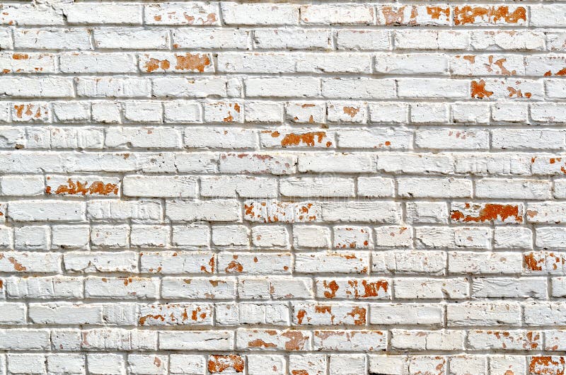 Texture of the old brick, painted in white.