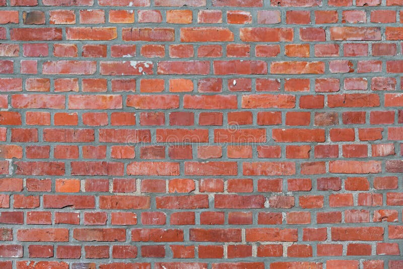 Texture of Old Red Brick Wall Dutch Clinker in Different Tones in Cold