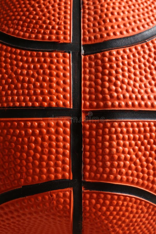 Texture of Orange Basketball Ball As Background, Closeup View Stock