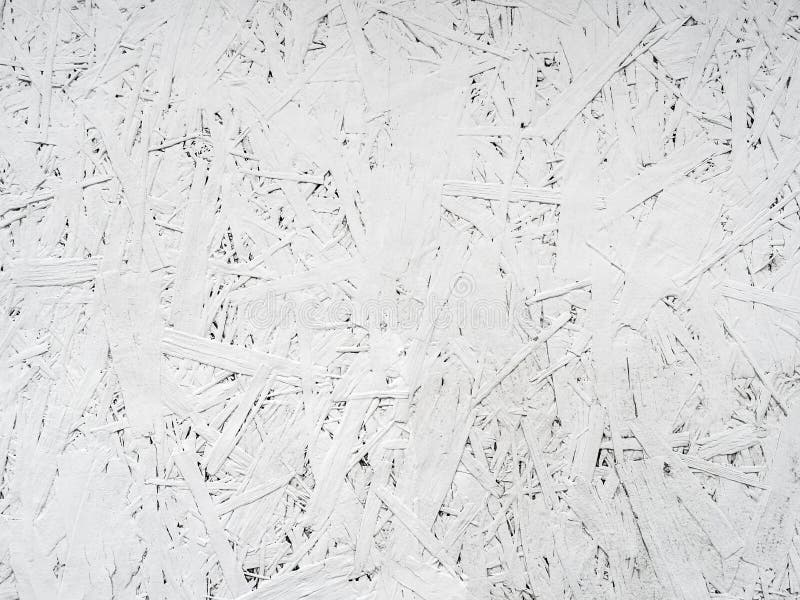 Painted with White Paint Chipboard Closeup Background Stock Photo