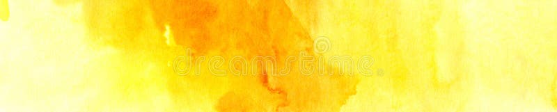 Texture of the paper, tinted with light and deep stains of yellow watercolor. Banner format