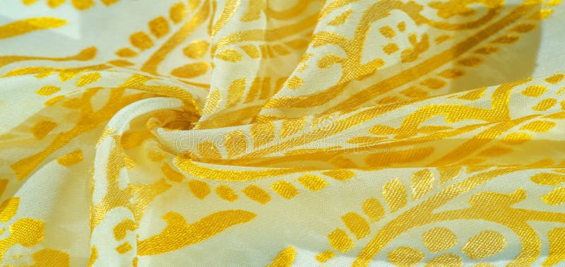 Texture, pattern, collection, silk fabric, female scarf, golden pastel on a beige background, Watercolor Background Pictures