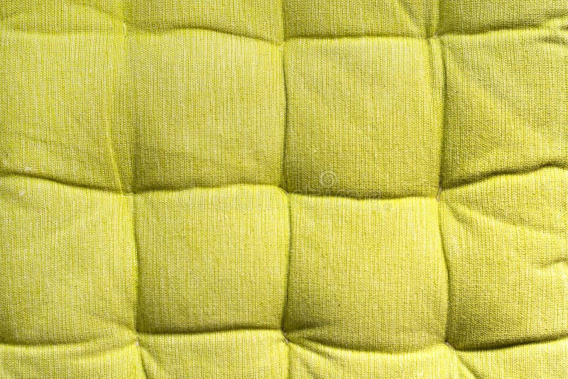 Yellow Quilted Fabric Background Top View, Generative AI. Stock Photo Image of background