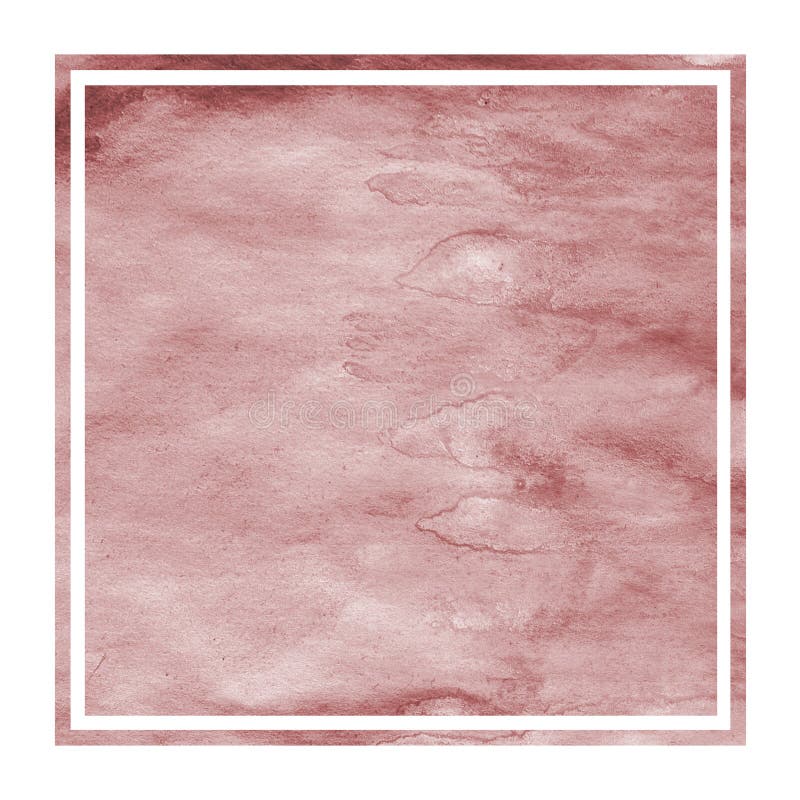 Burgundi hand drawn watercolor rectangular frame background texture with stains. Modern design element. Burgundi hand drawn watercolor rectangular frame background texture with stains. Modern design element