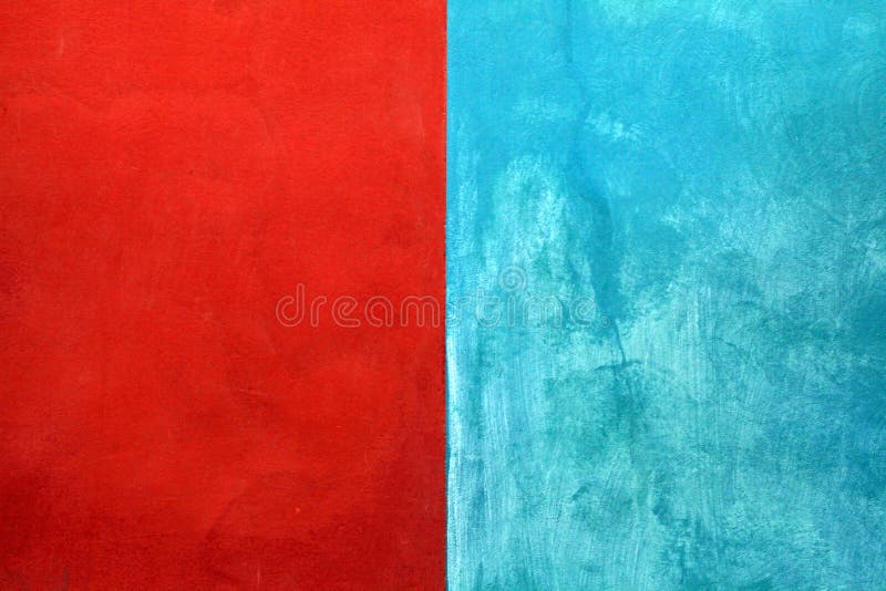 Texture of red and blue shabby paint stucco background