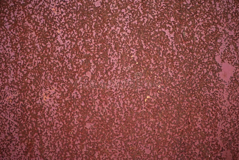 Texture red painted wall with rust spots stock photo