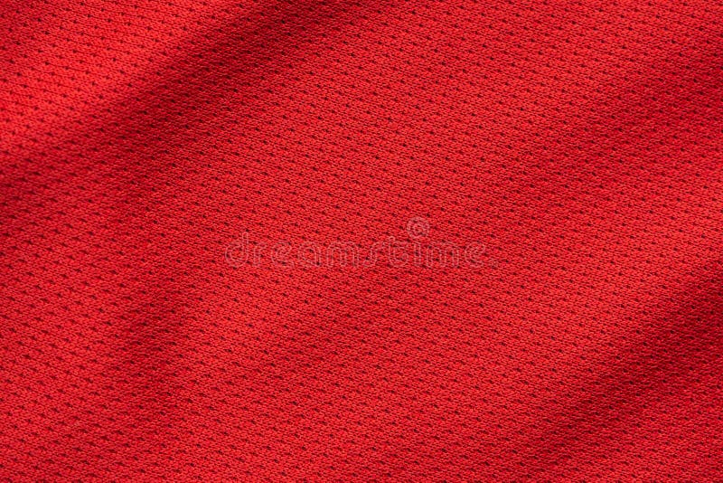 Texture rouge de jersey de football de tissu de vêtements de sport