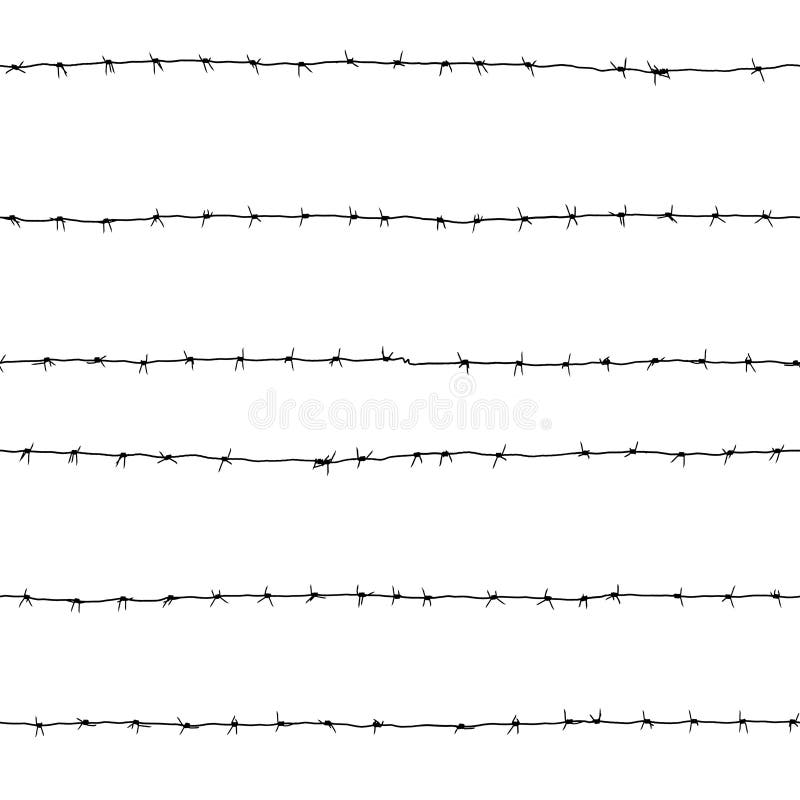 Texture sans couture de barbelé noir d'isolement sur le blanc photographie stock Texture sans couture de barbelé noir d'isolement sur le blanc photographie stock