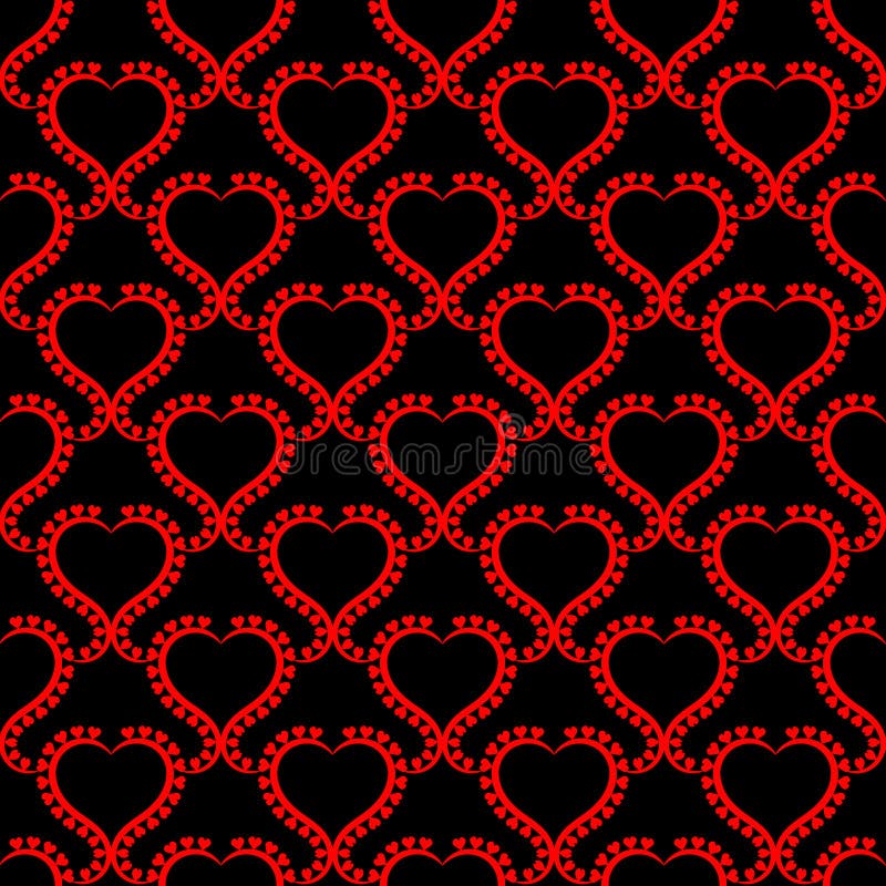 Texture sans couture de coeurs rouges chauds romantiques illustration libre de droits Texture sans couture de coeurs rouges chauds romantiques illustration libre de droits